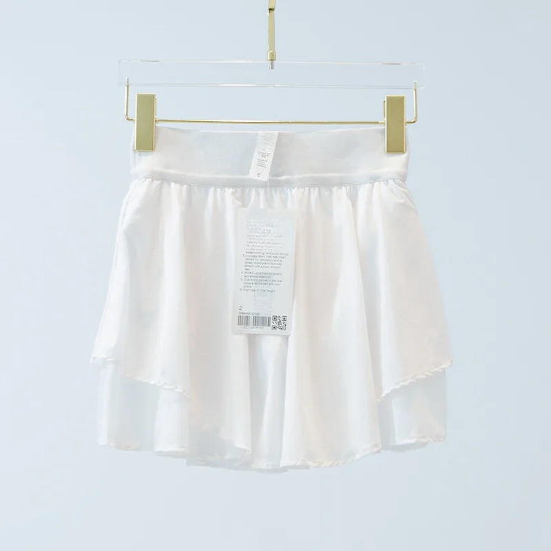 Custom Logo Lightweight 2 in 1 Shorts Pleated Skirt Lulu Tennis Skirt With Shorts for Women