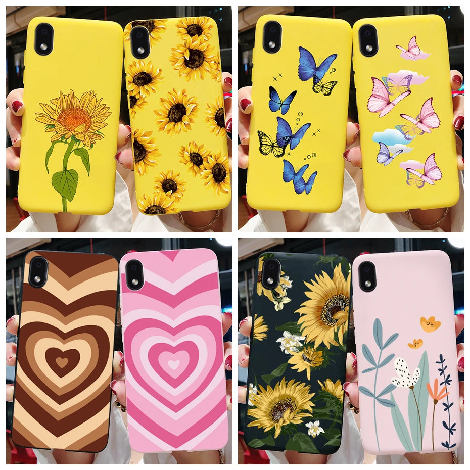 For Samsung Galaxy A01 core Cases Silicon Back Cover Soft Sunflower Phone Case For Samsung A01 core SM-A013 a 01 m01 Core Case