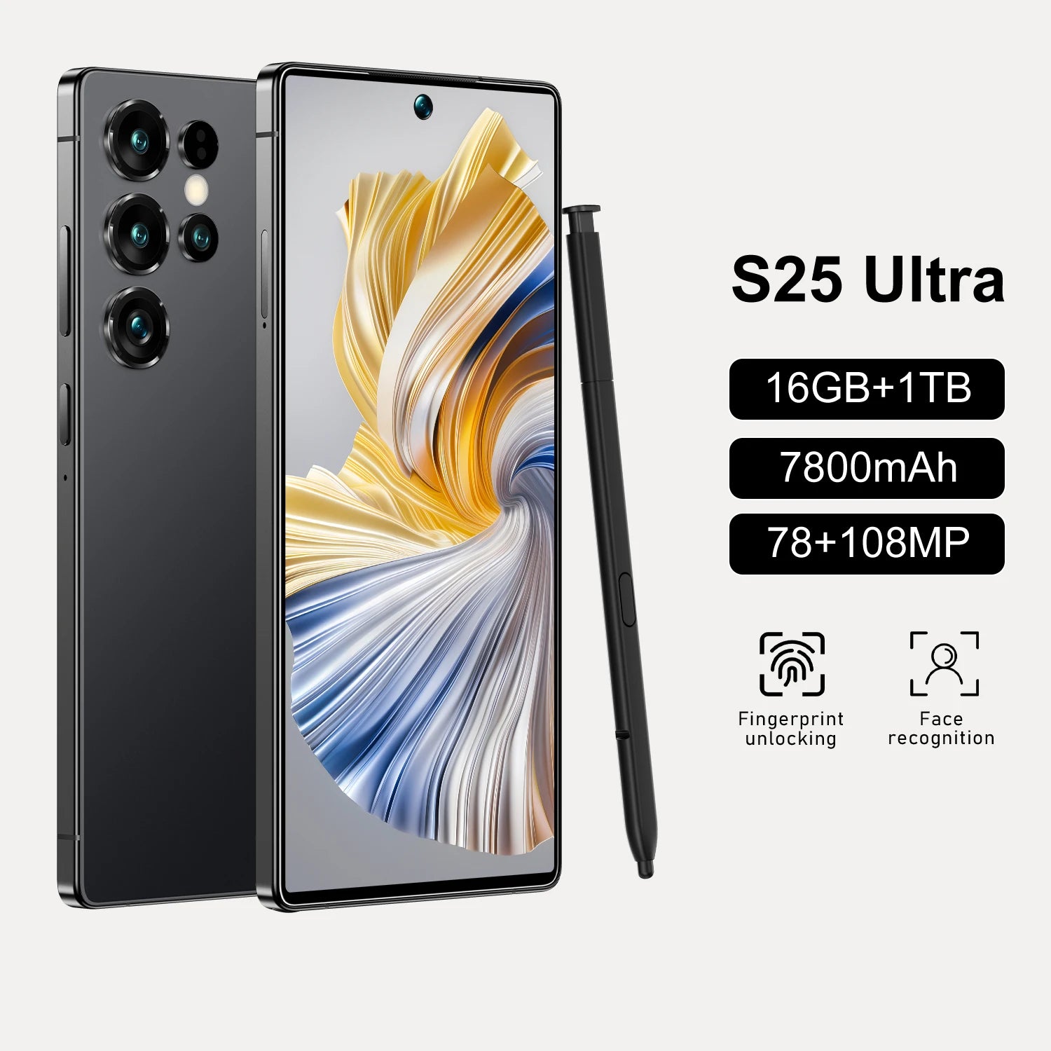 2025Christmas popular S25 Ultra Cheap Unlock Celulares 7.3inch 16GB+1TB 5G Android Telephone Cell Smart Mobile Phone with stylus