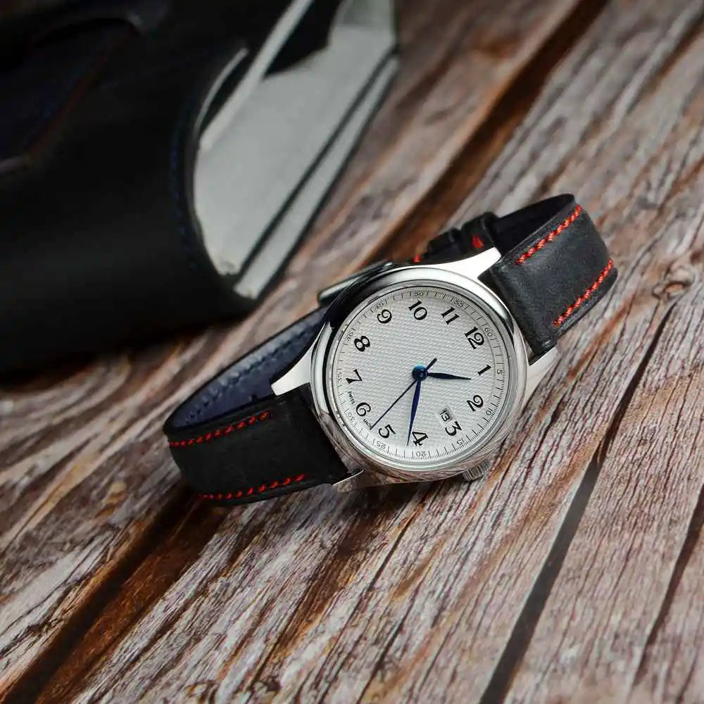 WOCCI 14mm 18mm 20mm 22mm Nubuck Italian Leather Watch Strap Bracelet Replacement Watchband for Women Men Black Green Blue Red