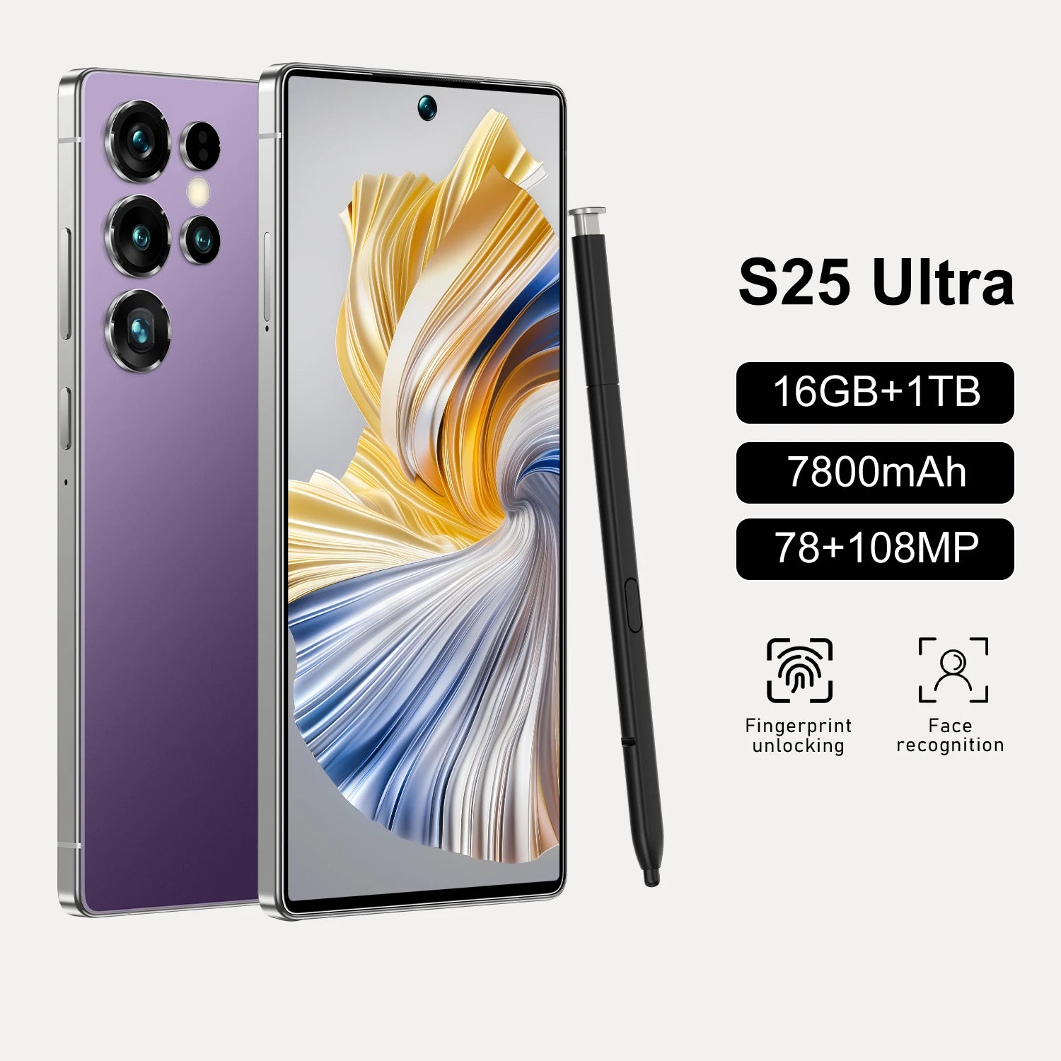 2025Christmas popular S25 Ultra Cheap Unlock Celulares 7.3inch 16GB+1TB 5G Android Telephone Cell Smart Mobile Phone with stylus