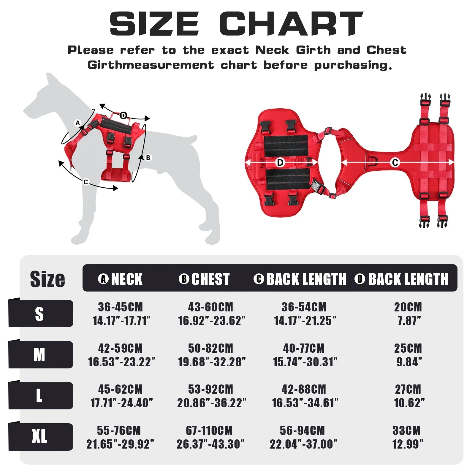 US LOCAL STOCK Hot Durable Nylon Tactical Service Dog Harness No-Pull Adjustable Reflective Vest with Dual Handles for Large Dog