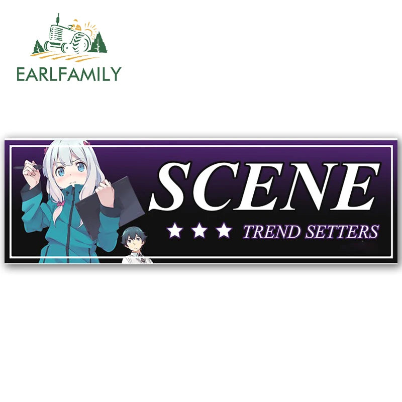 EARLFAMILY 13cm Anime Slap Car Accessories Stickers Campervan Decal Car Refrigerators Vinyl Motorcycle Sunscreen Decals Decor