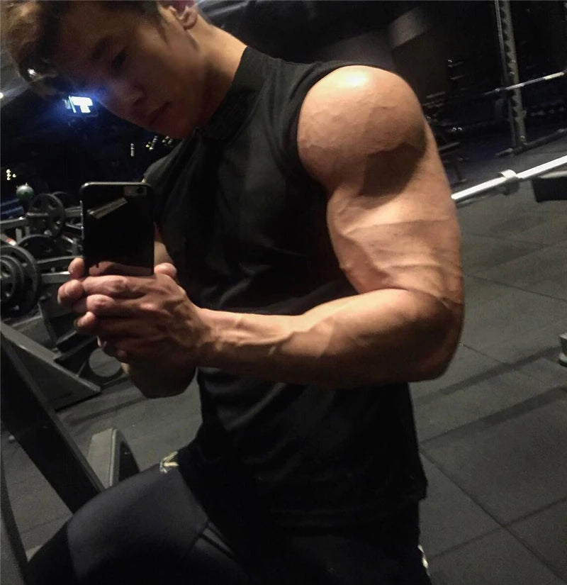 Compression Shirt Fitness Tank Top Men Gym Sleeveless Vest Bodybuilding Tight Sports Clothing Mens Muscle Workout Singlets