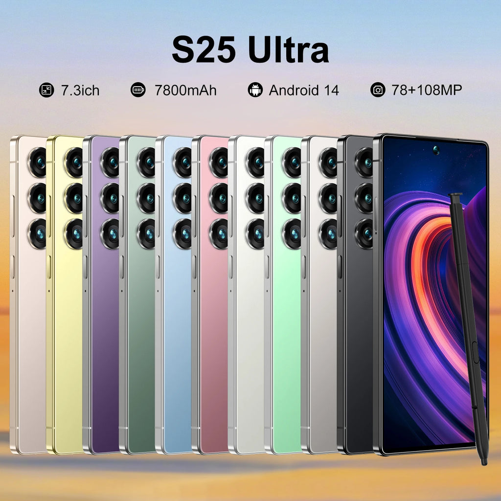 2025Christmas popular S25 Ultra Cheap Unlock Celulares 7.3inch 16GB+1TB 5G Android Telephone Cell Smart Mobile Phone with stylus