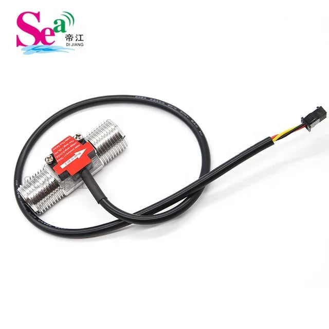 SEA DIJIANG B1-S G1/2" Hall Effect Liquid Water Flow Sensor Switch Flowmeter Counter Meter DC24V 1-25lpm for Chilling Machines
