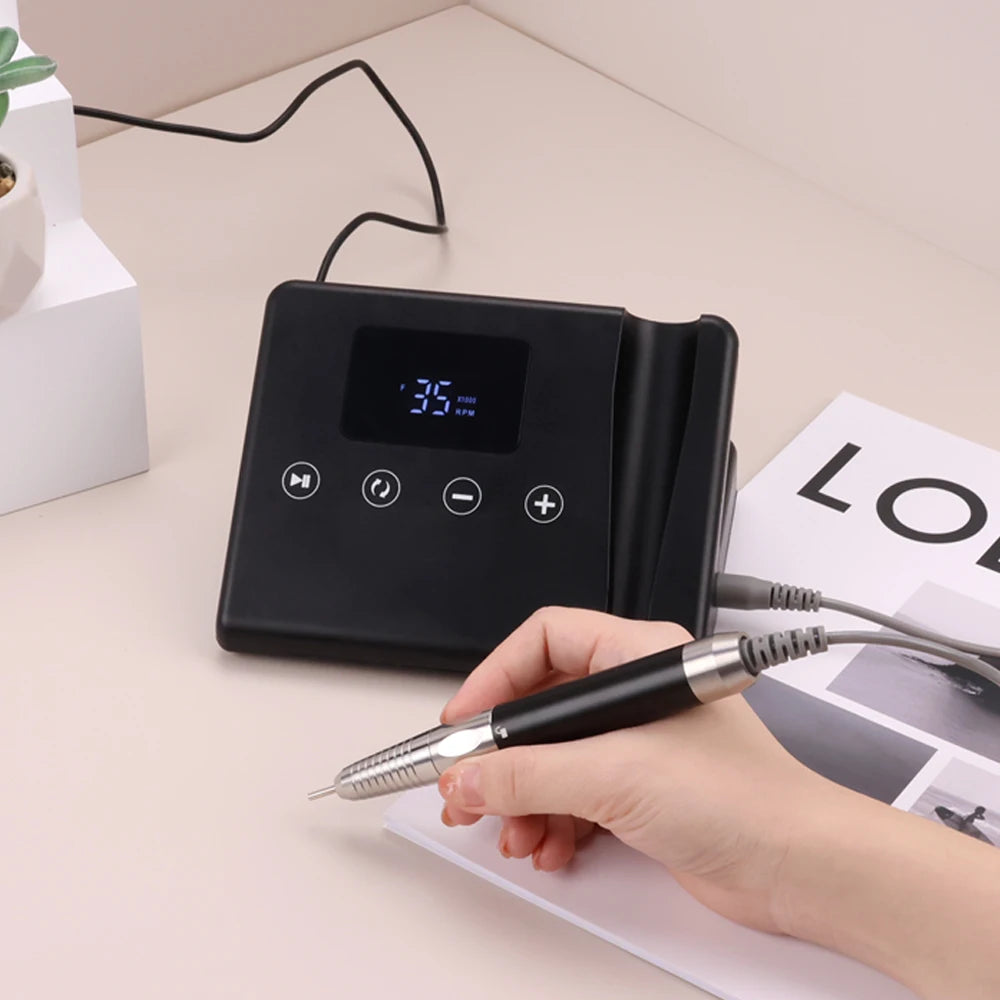 Plug in Desktop 85W Brushless Professional 35000rpm Unique Telephone Design Light Weight Salon Use Nail Drill with Touch Button