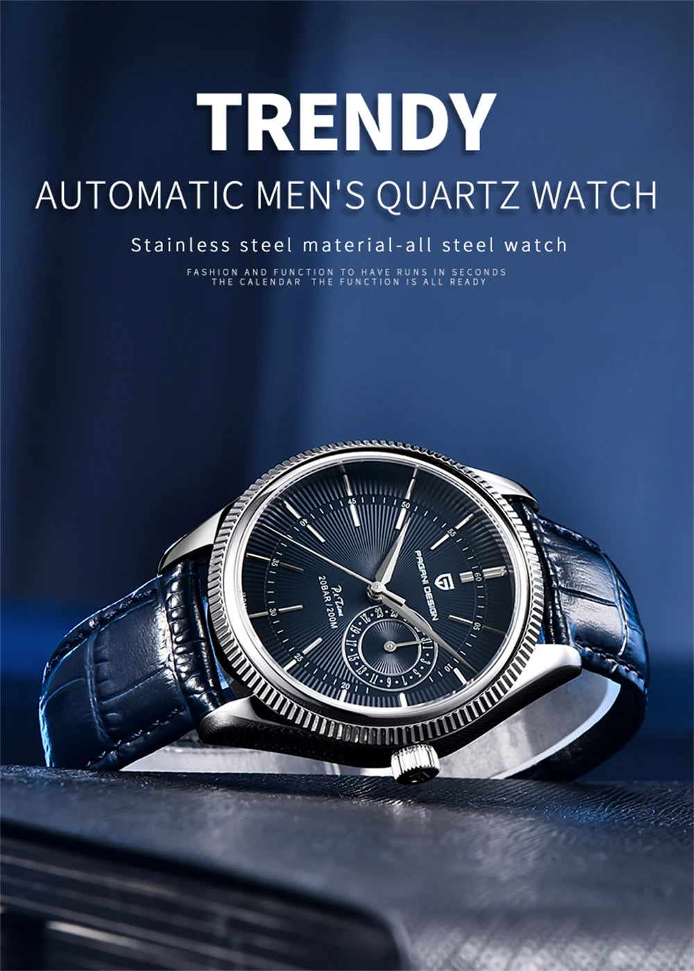 PAGANI DESIGN 2026 Men's Watches Automatic Watch Men Sapphire Quartz Wristwatches Chronograph 10Bar Waterproof Relogio Masculino