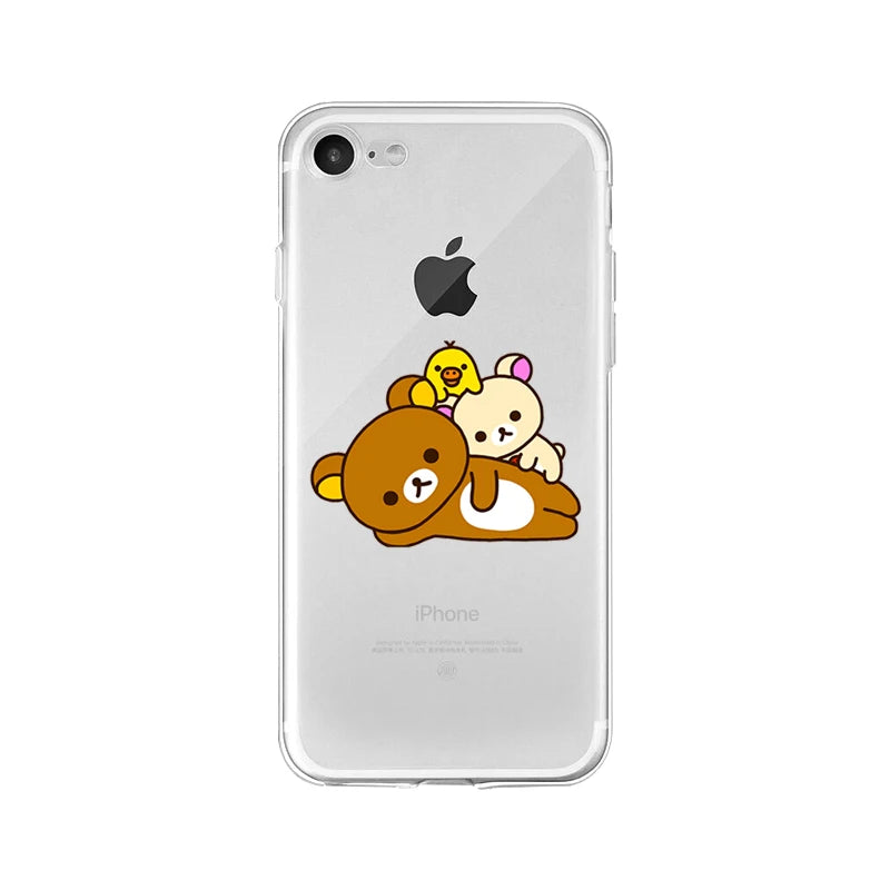 Yinuoda Rilakkuma Customer High Quality Phone Case for iPhone 5 5Sx 6 7 7plus 8 8Plus X XS MAX XR 11 pro max
