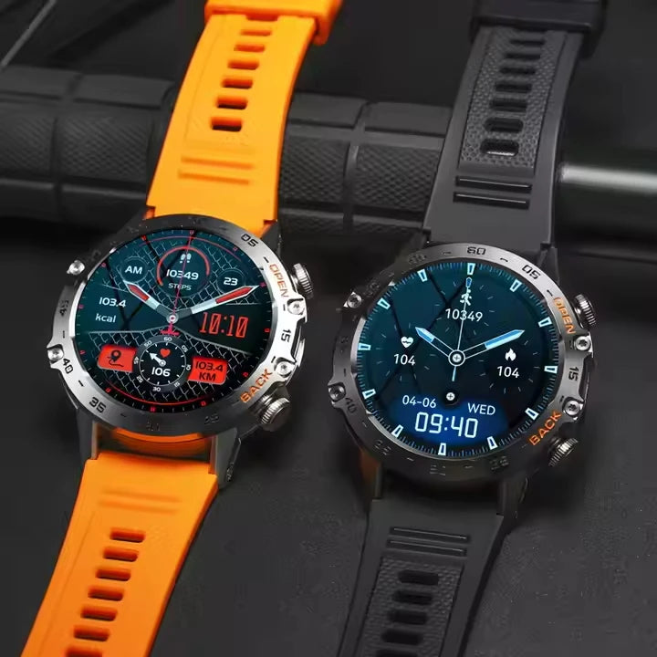 AK56 2026 Outdoor Sport Smartwatch 1.43 Round Screen 400mAh Battery Health Heart Rate BP Monitoring Waterproof K52 Smart Watch