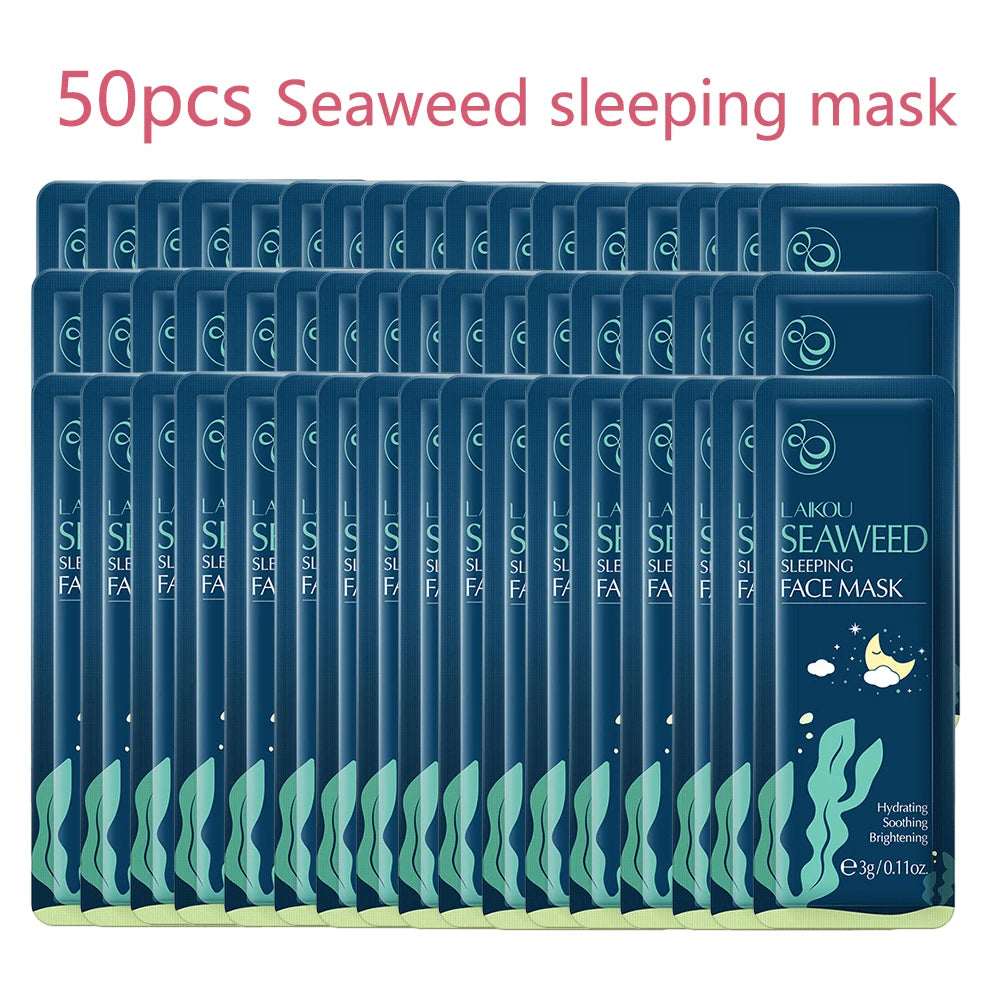 50pcs LAIKOU Sakura Moisturizing Sleeping Face Mask Night Repairing Facial Cream Packs Nourishing Hydrating Smooth Mask for Face