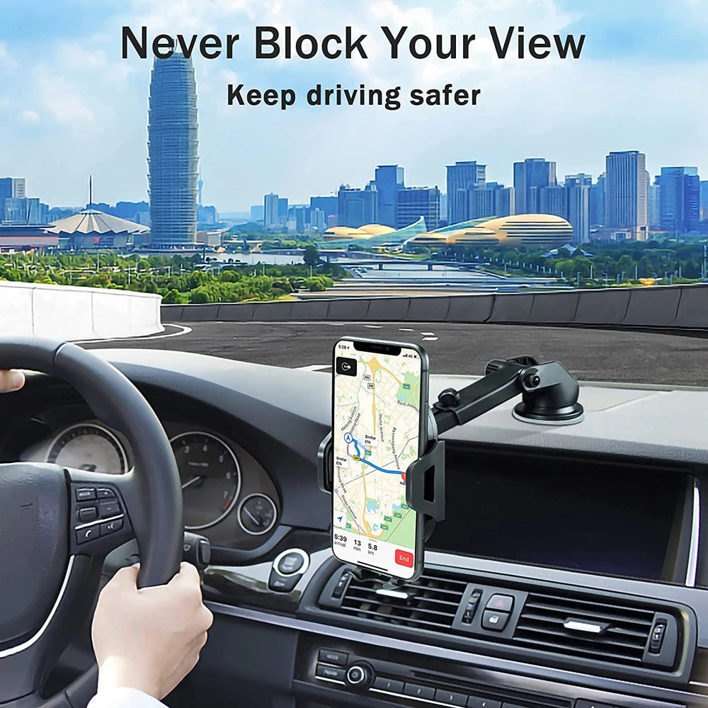 Car Phone Mount Long Arm Suction Cup Sucker Car Phone Holder Stand Mobile Cell Support For iPhone Xiaomi Redmi Samsung Huawei