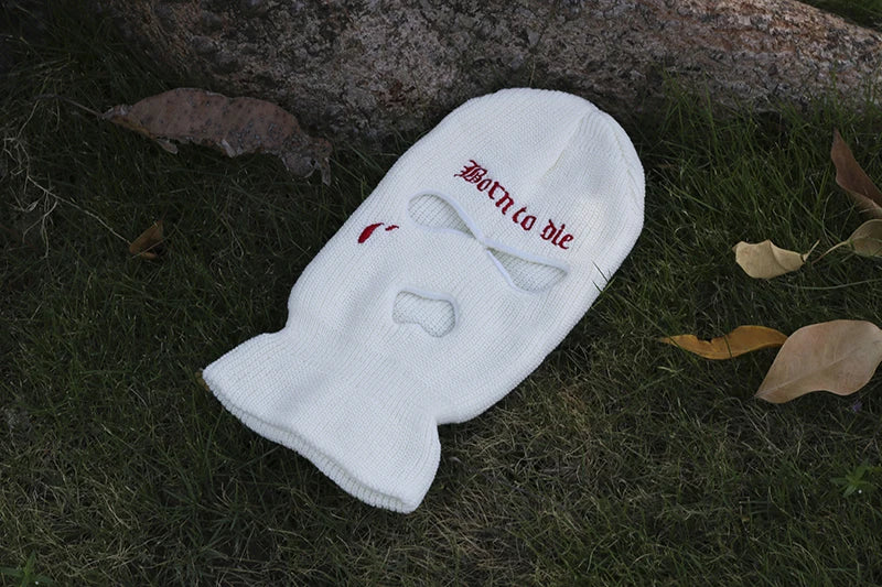Embroidery Balaclava 3 Hole Full Face Mask Army Tactical Mask Ski Winter Hat Halloween Party Balaclava Cycling Hedging Cap