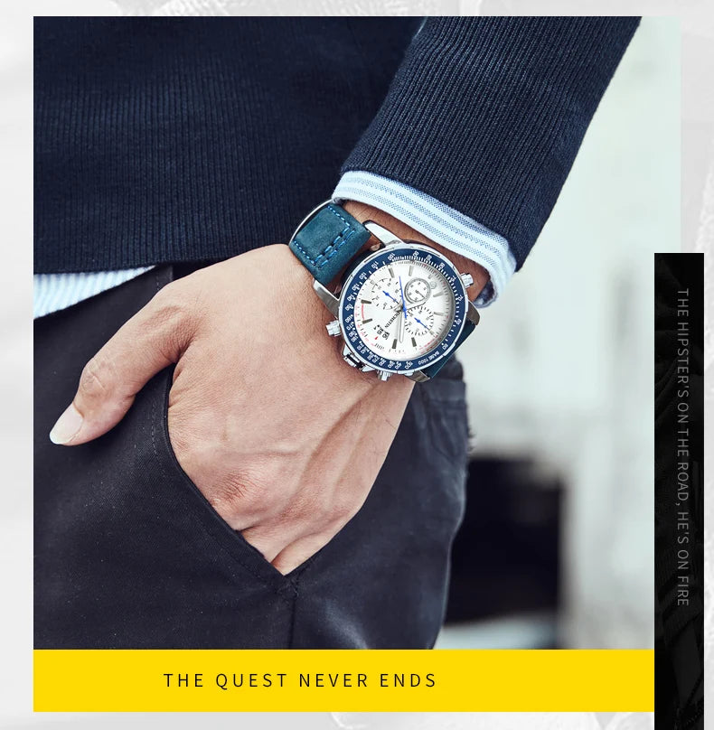 2025 New OCHSTIN Mens Pilot Watch Military Wristwatches For Men  Sports Chronograph Waterproof Nylon Leather Quartz Male Clock