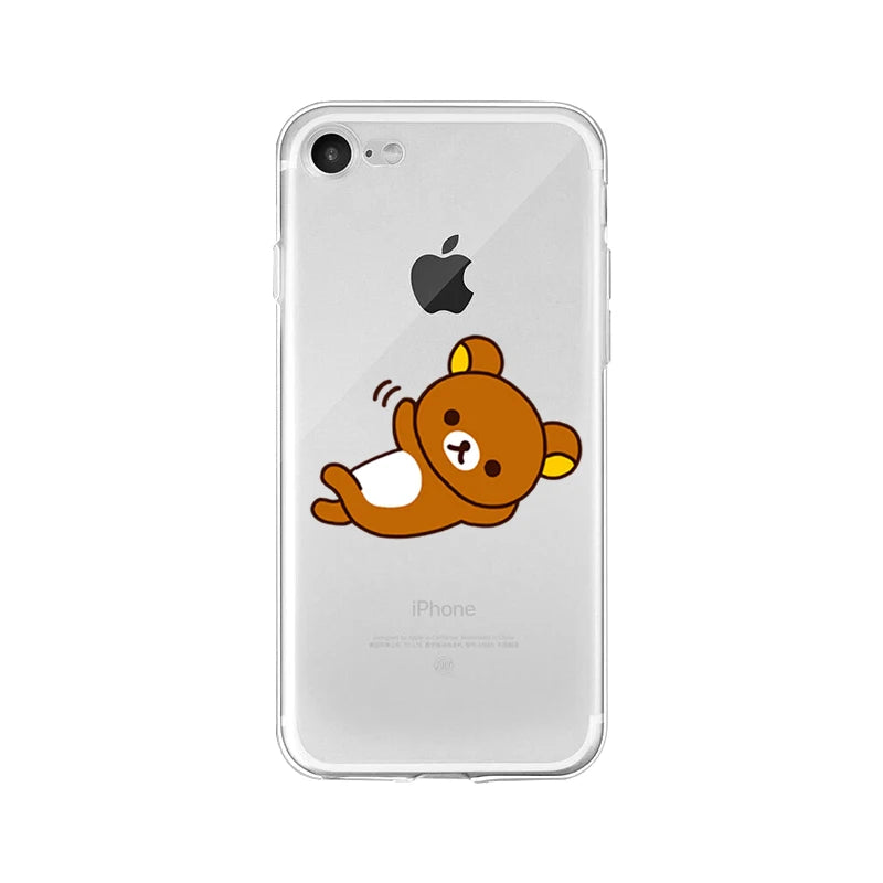 Yinuoda Rilakkuma Customer High Quality Phone Case for iPhone 5 5Sx 6 7 7plus 8 8Plus X XS MAX XR 11 pro max
