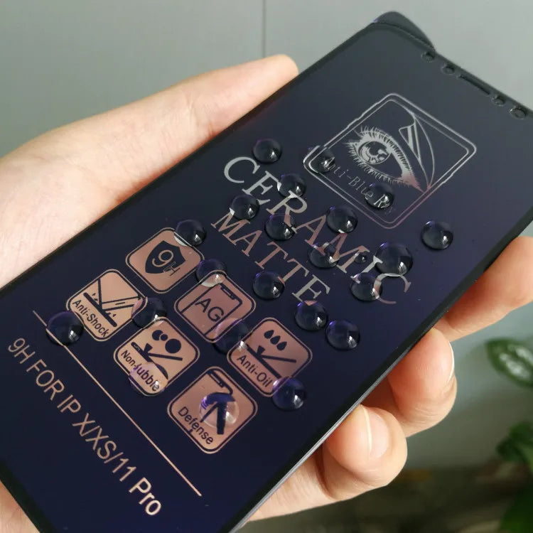 10pcs Ceramics Film Matte Screen Protector Anti Blue Ray Anti-Shock For iPhone 17 Air 16 Pro Max 16E 15 Plus 14 13 12 11 XS