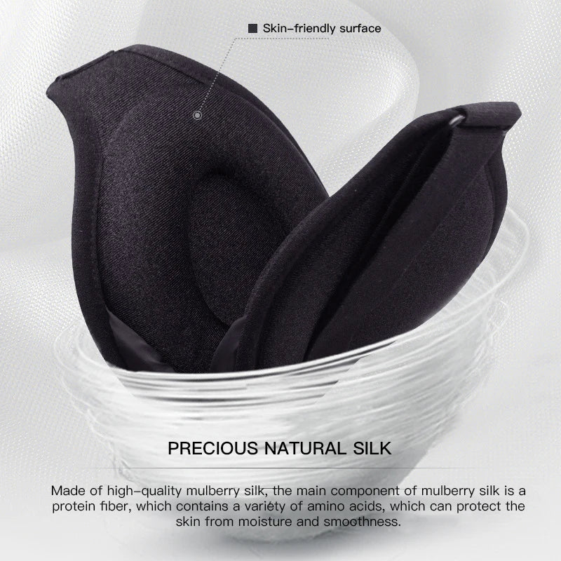 3D Memory Foam Silk Sleep Mask Soft Women Men Eye Patches Comfort Three Dimensional Design Face Mask Eyeshade Night Breathable