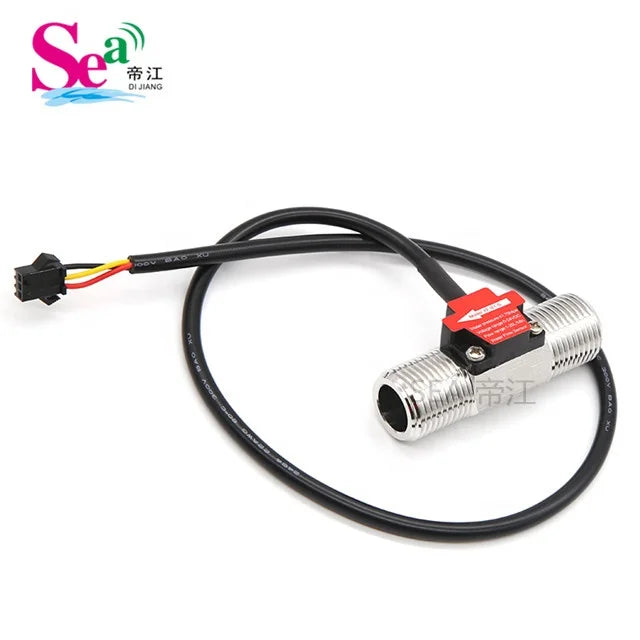 SEA DIJIANG B1-S G1/2" Hall Effect Liquid Water Flow Sensor Switch Flowmeter Counter Meter DC24V 1-25lpm for Chilling Machines