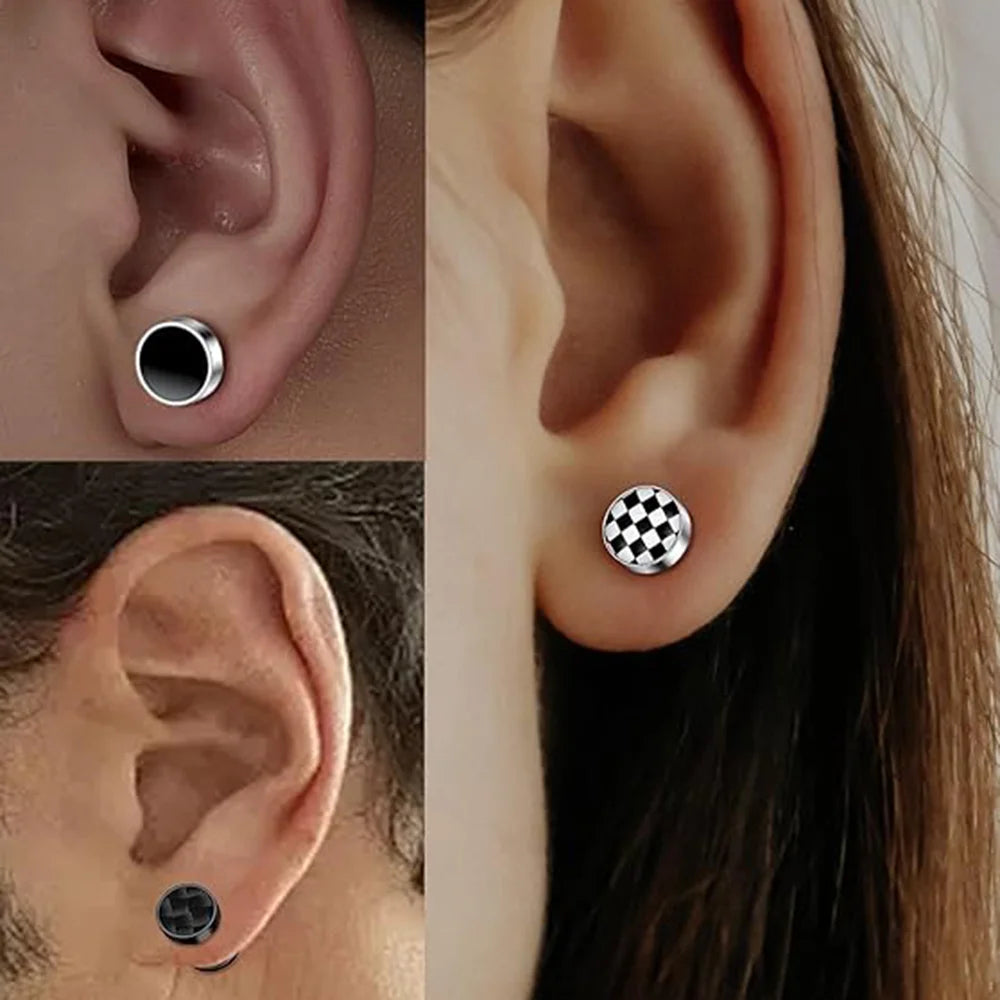 10MM Hypoallergenic Gauge Earrings 15 Pairs CZ Cartilage Barbell Plug Stud Helix Body Jewelry Set Unisex Faux Gauges Ear Tunnel