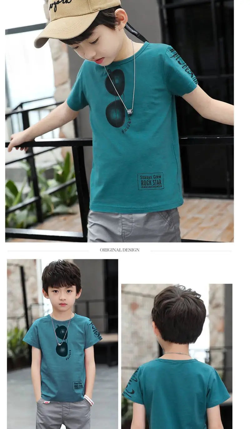 2026 summer Teenager Boys Clothes Casual Outfit Kids Tracksuit Child t shirt + shorts hot pant 4 5 6 7 8 9 10 12 11 13 14 Year