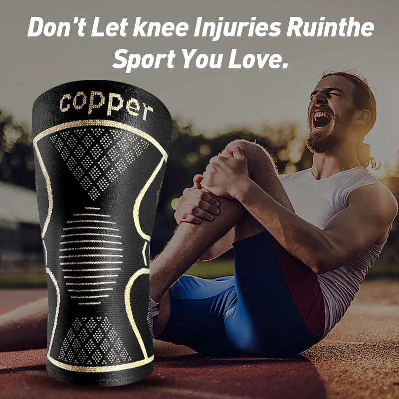 1 Pair Copper Knee Pads Ultimate Shock-Absorbing Gear for Men & Women Superior Knee Support for Sports Yoga Fitness Basketball