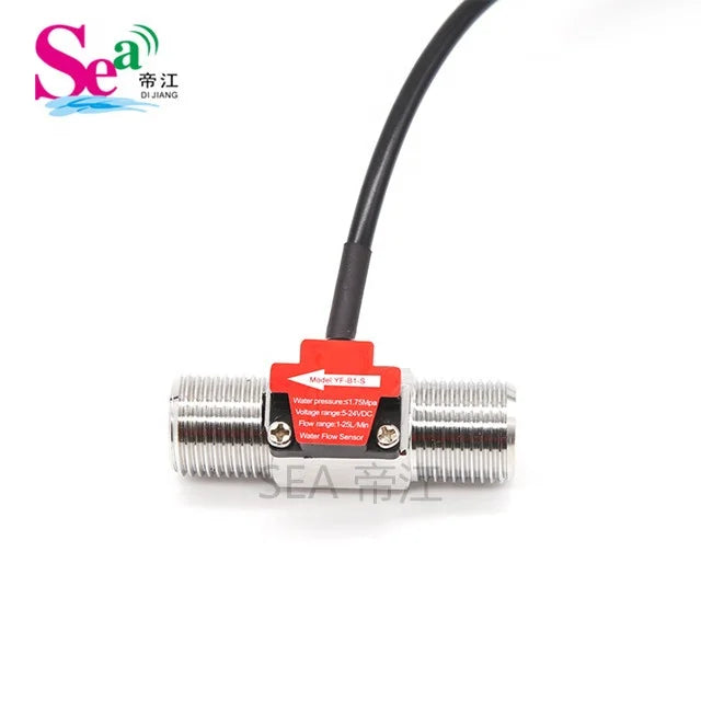 SEA DIJIANG B1-S G1/2" Hall Effect Liquid Water Flow Sensor Switch Flowmeter Counter Meter DC24V 1-25lpm for Chilling Machines