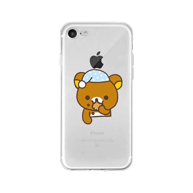 Yinuoda Rilakkuma Customer High Quality Phone Case for iPhone 5 5Sx 6 7 7plus 8 8Plus X XS MAX XR 11 pro max