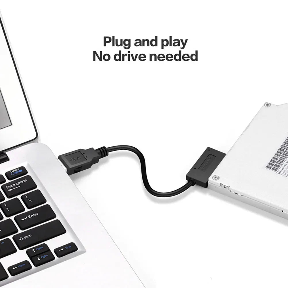 USB3.0 to Mini Sata II 7+6 13Pin Adapter SATA Converter Cable for Laptop CD/DVD ROM Slimline Drive USB 3.0 SATA Hard Drive Cable