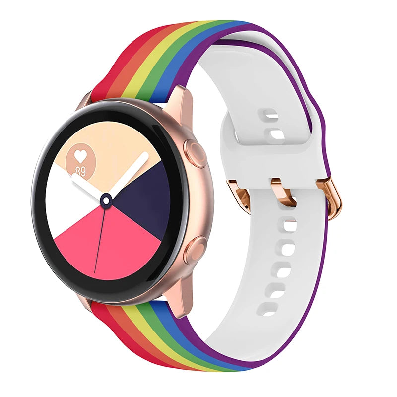 Women Printed Band for Samsung Galaxy watch 6/5/4/6 classic Silicone Sport 22/20mm Bracelet Huawei/amazfit GTR-GTS-4-3-2e strap