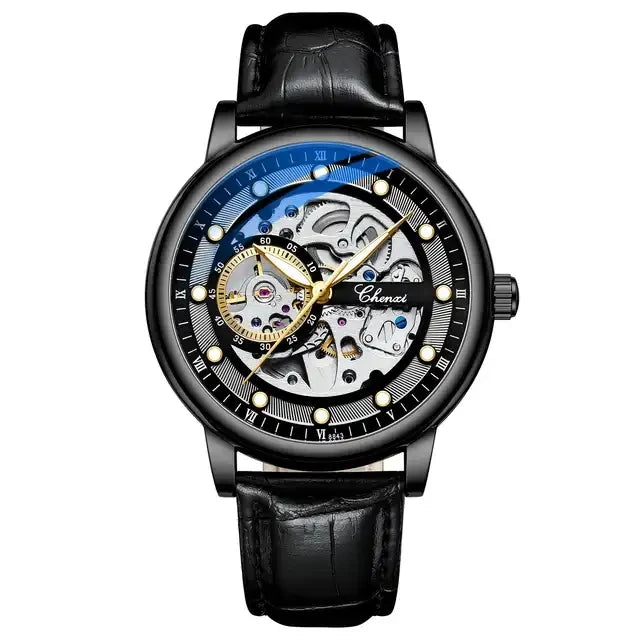CHENXI Luxury Man Watch 8843 Automatic Mechanical Watches Mens Business Waterproof Skeleton Wristwatches Men Steel Bracelet