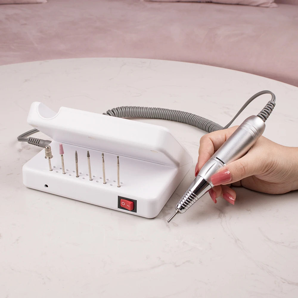 45W Professional 35000rpm Unique Telephone Design Corded Light Weight Tabletop Use Carbon Brush Plug in Nail Drill Machine