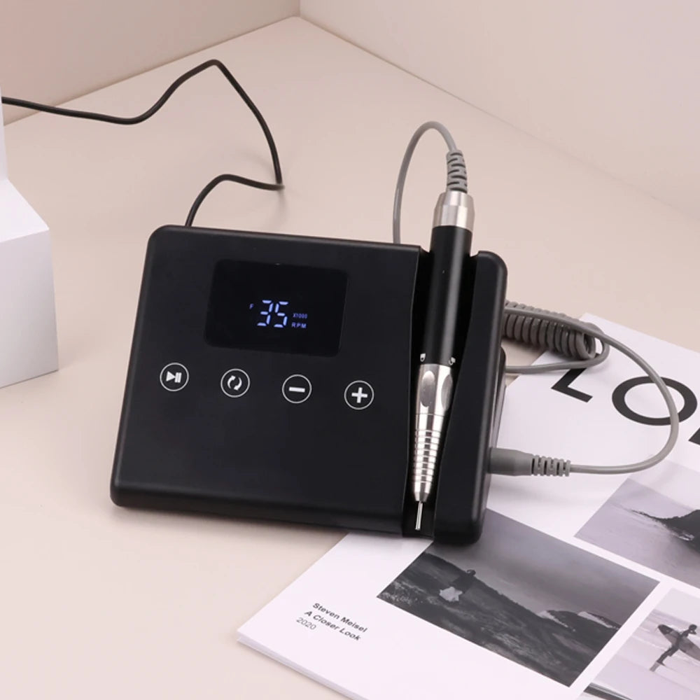 Plug in Desktop 85W Brushless Professional 35000rpm Unique Telephone Design Light Weight Salon Use Nail Drill with Touch Button