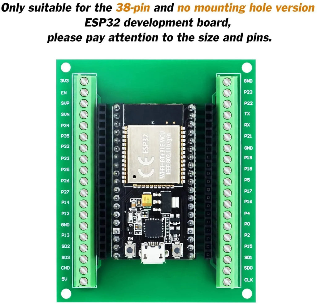 ESP32 Expansion Breakout Board GPIO 1 into 2 for 38PIN Narrow Version ESP-WROOM-32 Microcontroller Development Board