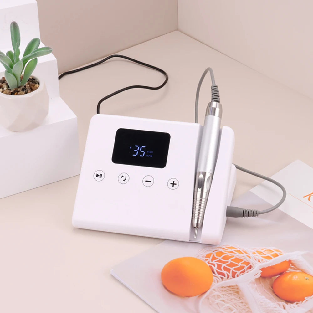 Plug in Desktop 85W Brushless Professional 35000rpm Unique Telephone Design Light Weight Salon Use Nail Drill with Touch Button