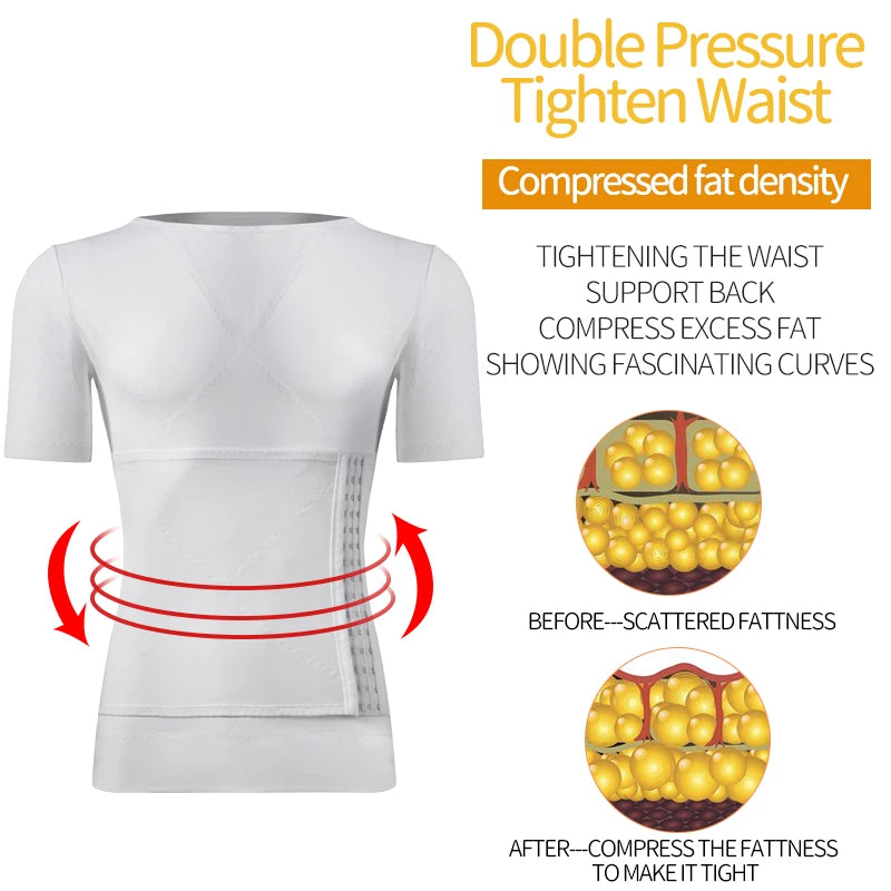 Mens Body Shaper Compression Shirts Abdomen Shapewear Tummy Slimming Sheath Gynecomastia Shapers Corset Waist Trainer Fajas Tops
