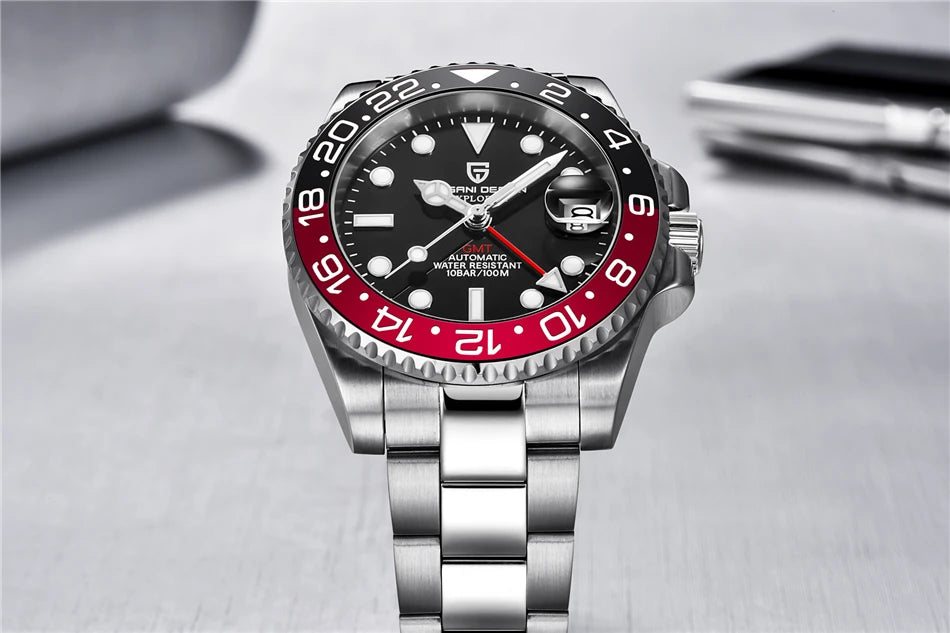 PAGANI DESIGN Top Brand Sapphire Glass Mechanical Watch reloj hombre Luxury Men  Automatic Wristwatch Stainless Steel GMT Watch