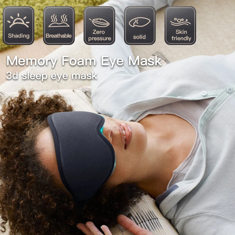 3D Memory Foam Silk Sleep Mask Soft Women Men Eye Patches Comfort Three Dimensional Design Face Mask Eyeshade Night Breathable
