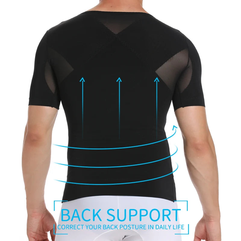 Mens Body Shaper Compression Shirts Abdomen Shapewear Tummy Slimming Sheath Gynecomastia Shapers Corset Waist Trainer Fajas Tops