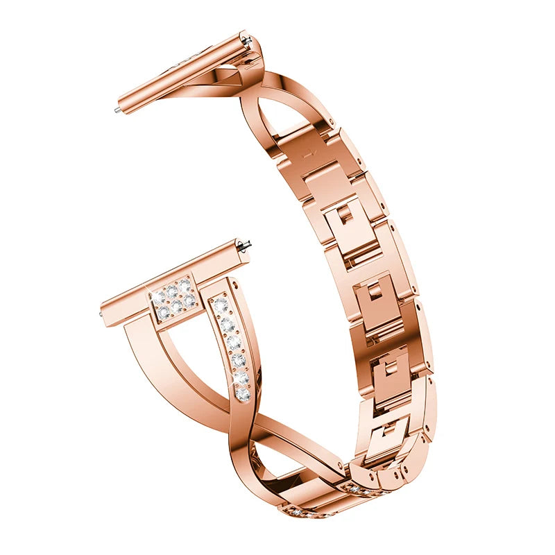 20mm 22mm Luxury Stainless steel Straps for samsung galaxy watch 3 41mm Rhinestone Band for samsung galaxy watch 3 45mm bracelet