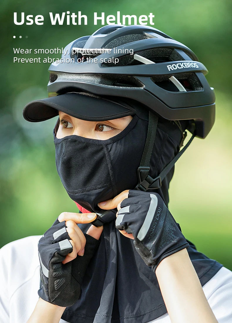 ROCKBROS Bicycle Face Masks Spring Summer Ice Silk Mask  Fishing Bandana Running Sport Bike Face Mask Sun Portection Hat