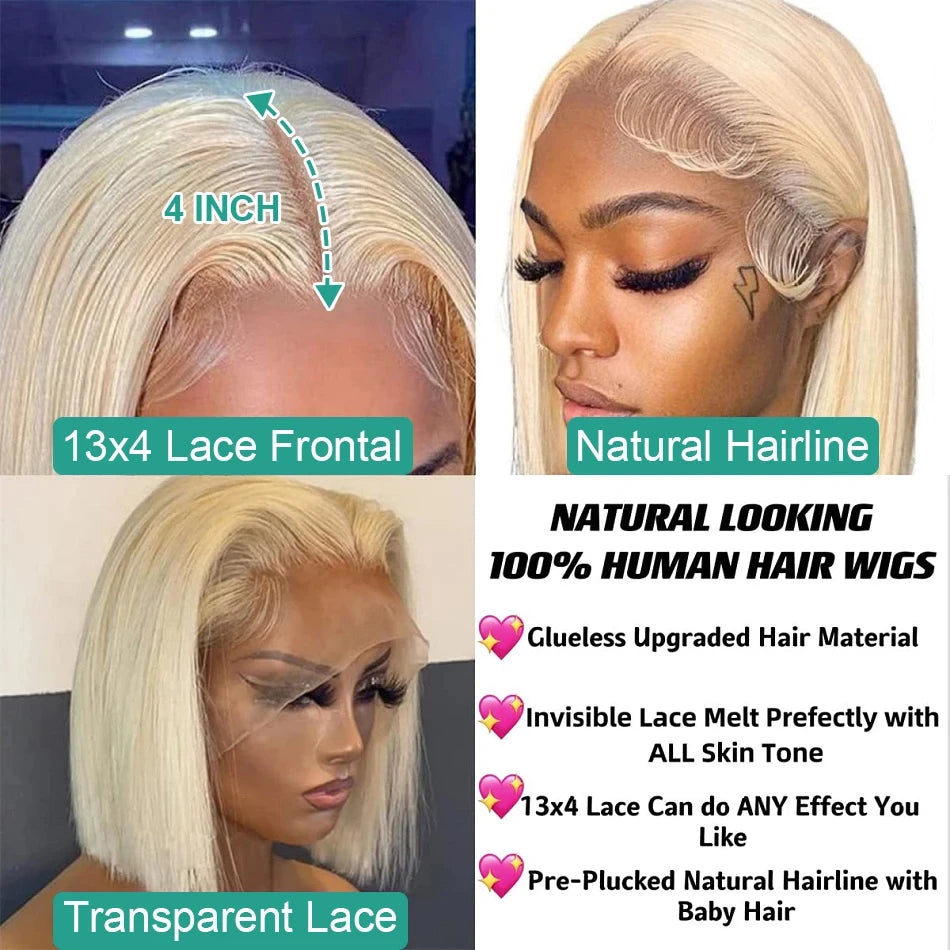 Cheap Price Colored Brazilian Hair Lace Front Short Bob Wig Virgin Remy 100% Real Human Hair Wig Bob Wigs for Black Women