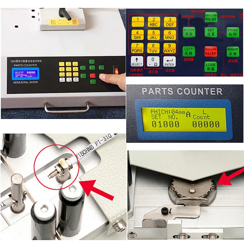 Electronic Automatic SMD Parts Component Counter with Adjustable Speed for Resistance IC Chip Inductance Capacitor Counting Tool