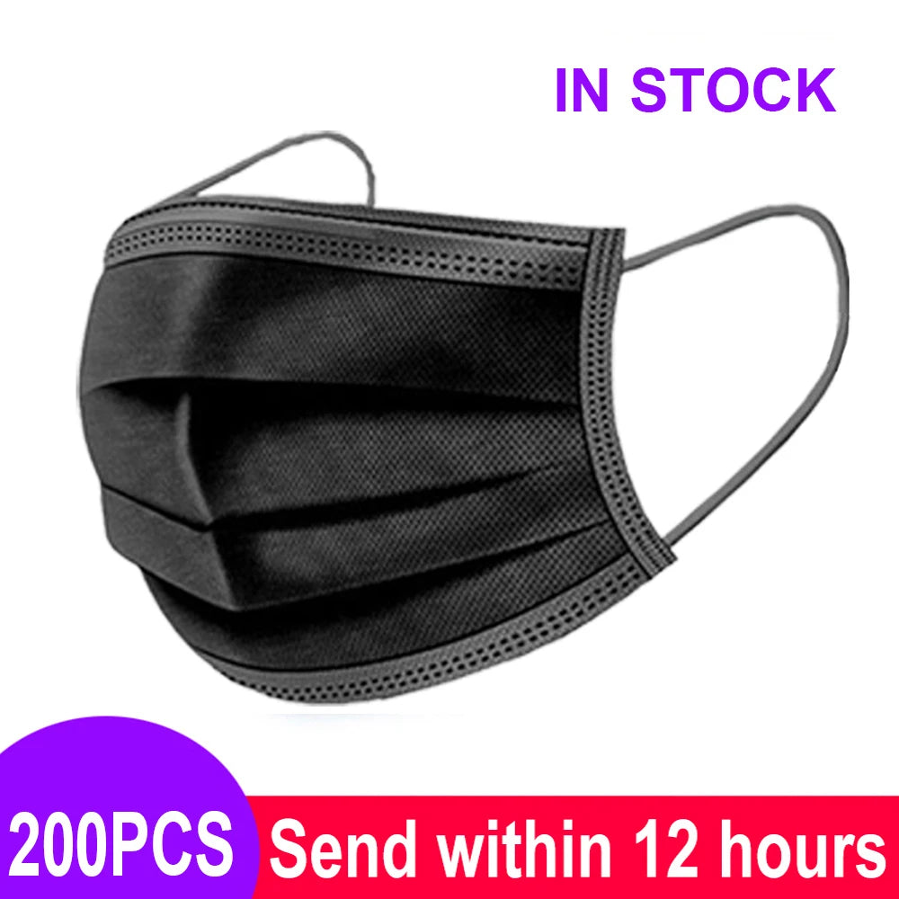 Fast Delivery Mascarillas Mask Disposable Non Wove Meltblown Cloth 3Layer Ply Filter Mask Mouth Face Mask Breathable Masque Mask