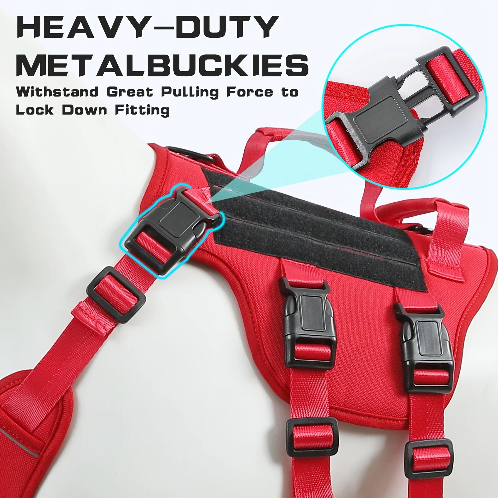 US LOCAL STOCK Hot Durable Nylon Tactical Service Dog Harness No-Pull Adjustable Reflective Vest with Dual Handles for Large Dog