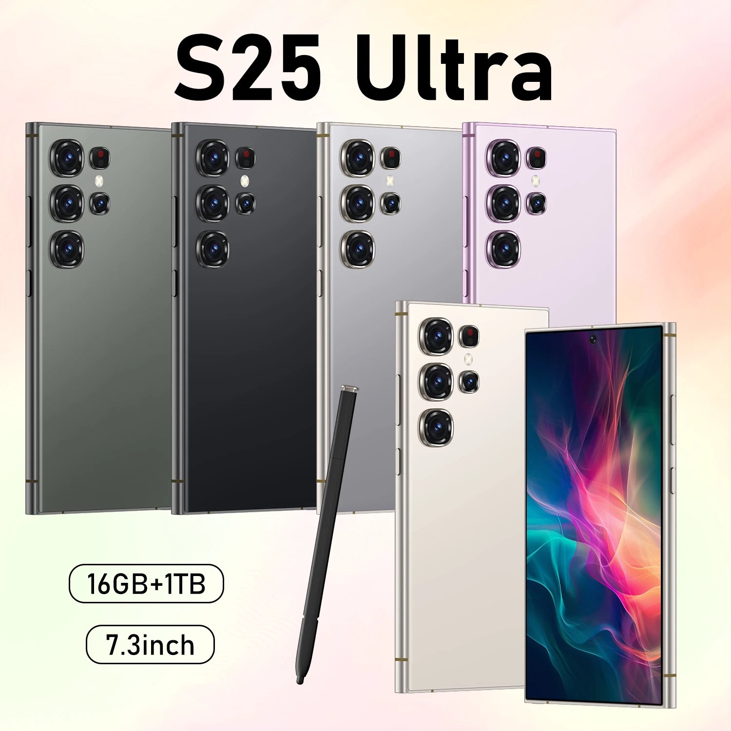 Chinooe Telephone Portable S25 Ultra 16+1TB Unlocked 5G Android 13 Multi-language Octa Core HD Display CDMA 108MP Rear LTE