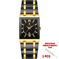 WWOOR Fashion Square White Watches Mens Top Brand Luxury Quartz Wristwatches For Men Casual Waterproof Silver Clock Reloj Hombre
