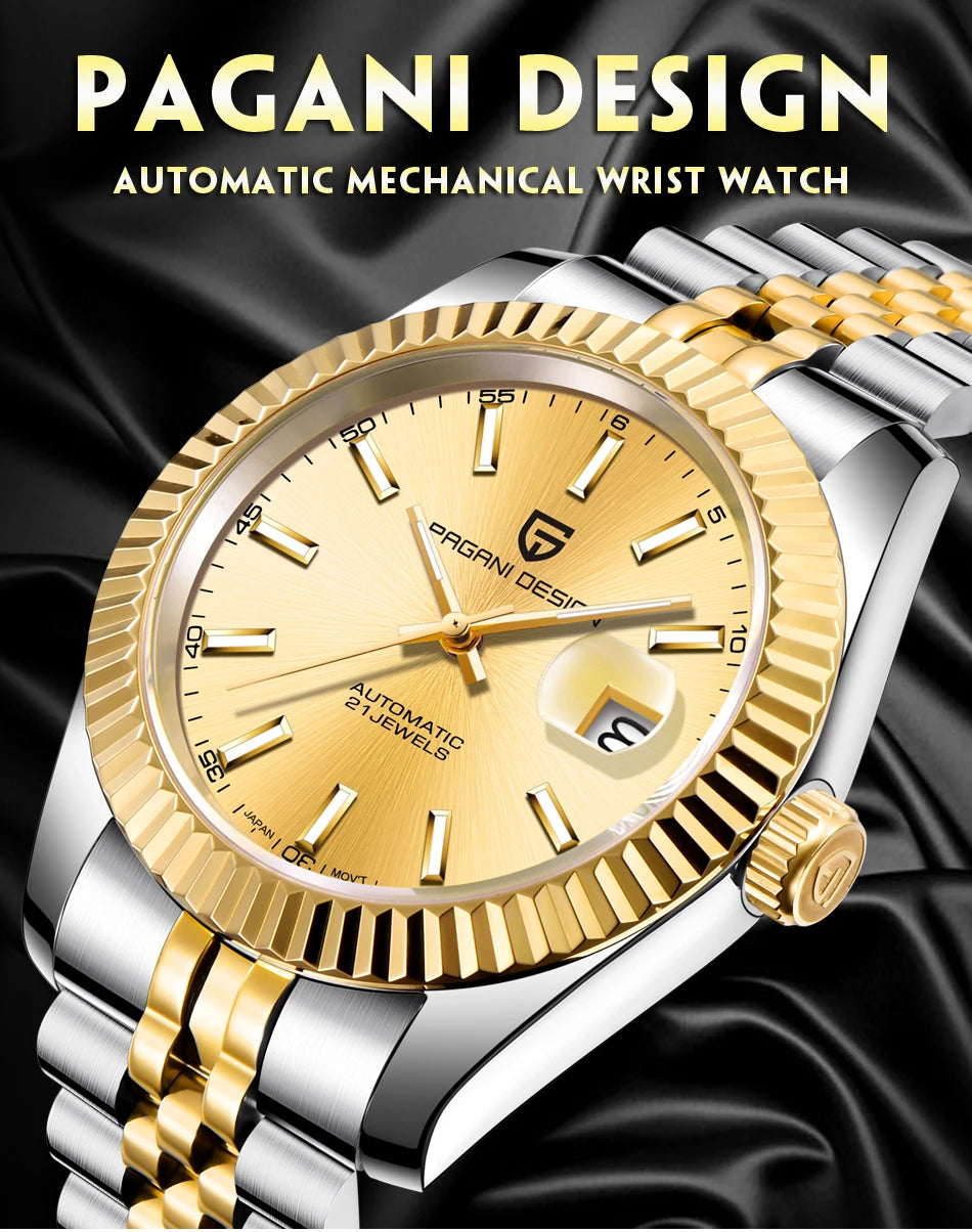 2025 PAGANI DESIGN 42MM Men Mechanical Watches Luxurious Business Automatic Watch 100M Waterproof Stainless Steel Watch for Men