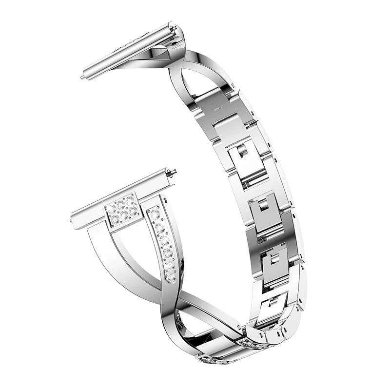 20mm 22mm Luxury Stainless steel Straps for samsung galaxy watch 3 41mm Rhinestone Band for samsung galaxy watch 3 45mm bracelet