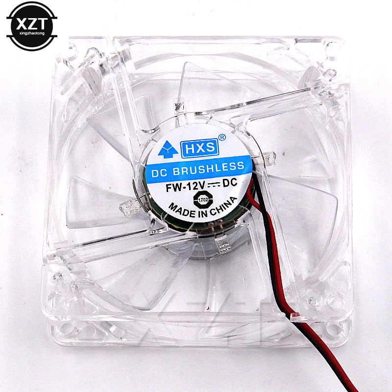 PC Computer CPU Fan 80mm Cooling Fan with Blue Led Light 8025 8cm Silent DC 12V LED Luminous Chassis Molex 4D plug Axial fan