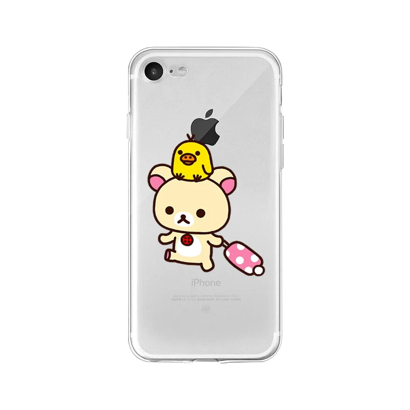 Yinuoda Rilakkuma Customer High Quality Phone Case for iPhone 5 5Sx 6 7 7plus 8 8Plus X XS MAX XR 11 pro max